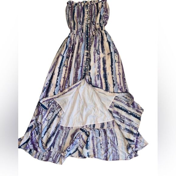 Allison Joy Andy Tie Dye Strapless Button Front Maxi Dress Size Medium - Picture 6 of 9